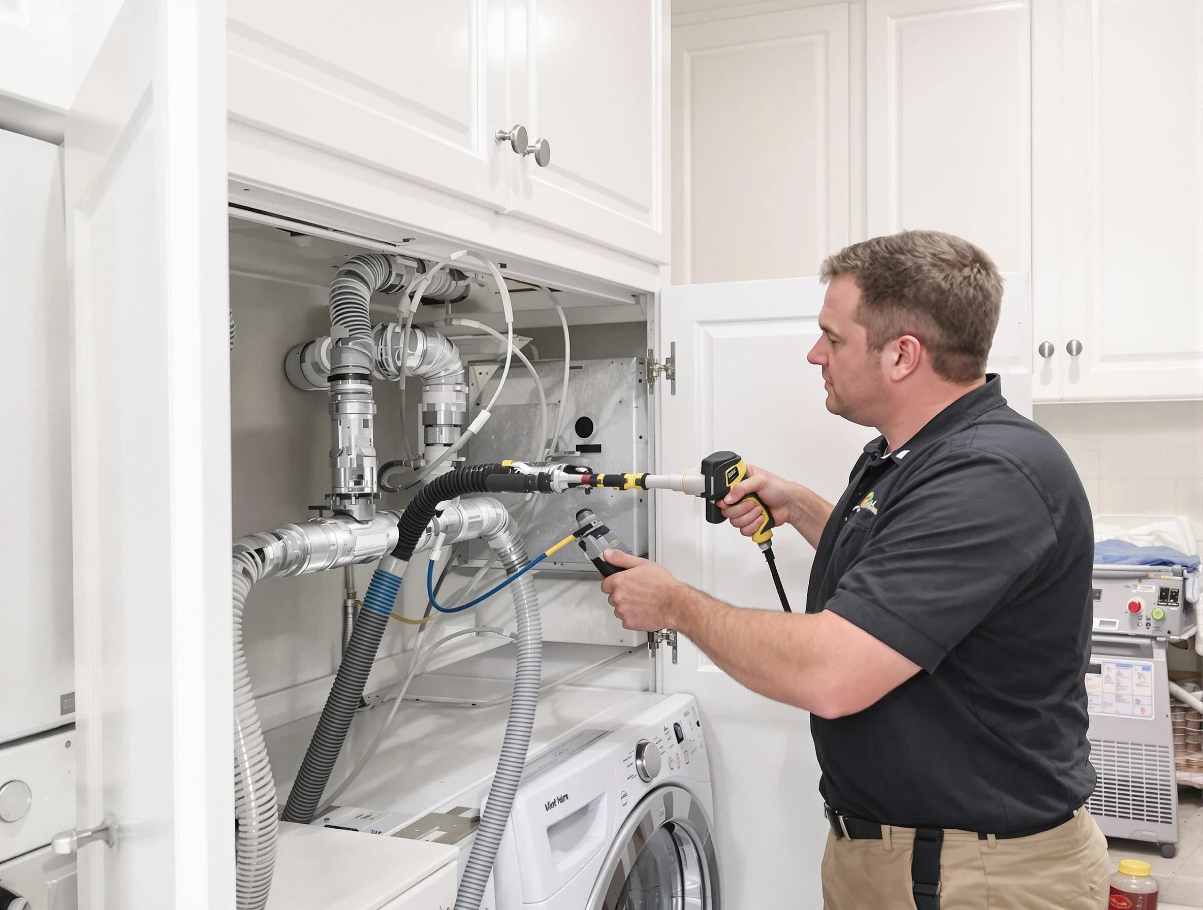 Broomfield Dryer Vent Cleaning professional removing severe blockage from a clogged dryer vent in Broomfield