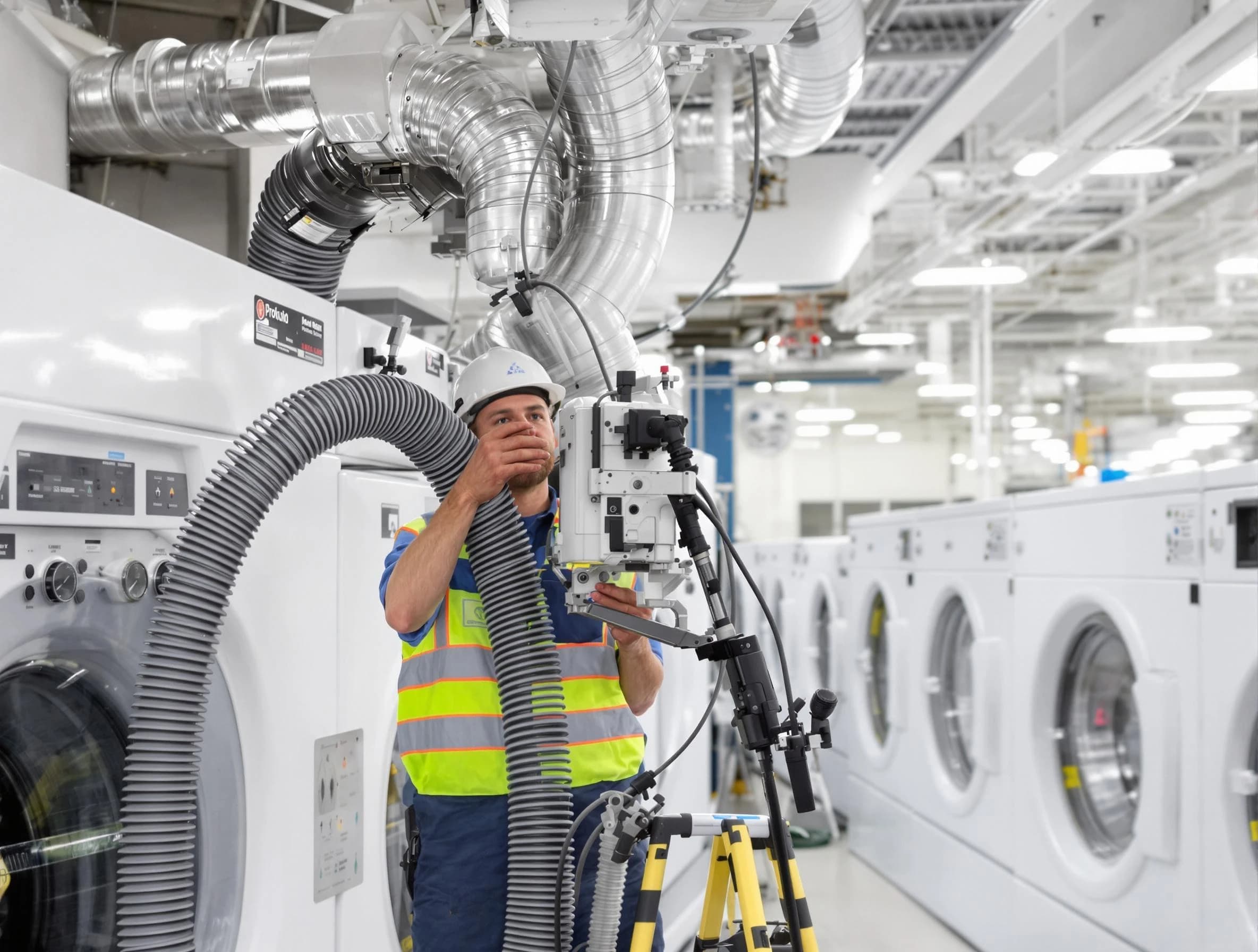 Broomfield Dryer Vent Cleaning team performing commercial-grade dryer vent cleaning at a business facility in Broomfield