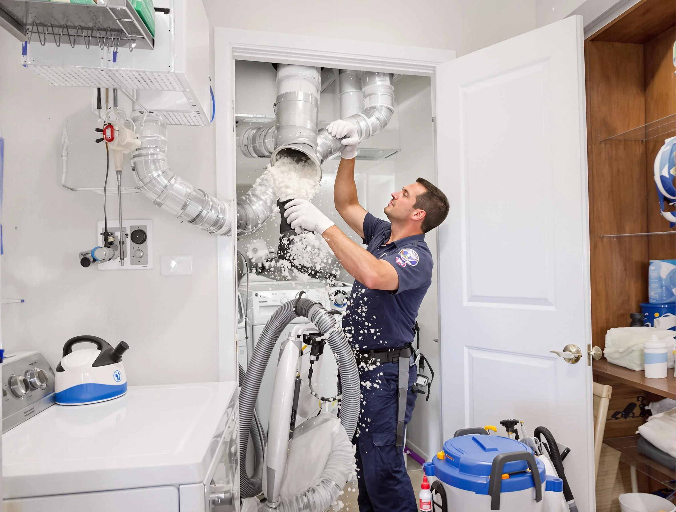 Broomfield Dryer Vent Cleaning technician delivering thorough residential dryer vent cleaning service in Broomfield